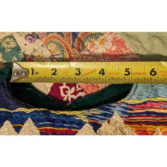 Vintage Homemade Green Velvet Embroidered Mtn. Scene Topper Juniors XS - Picture 16 of 16